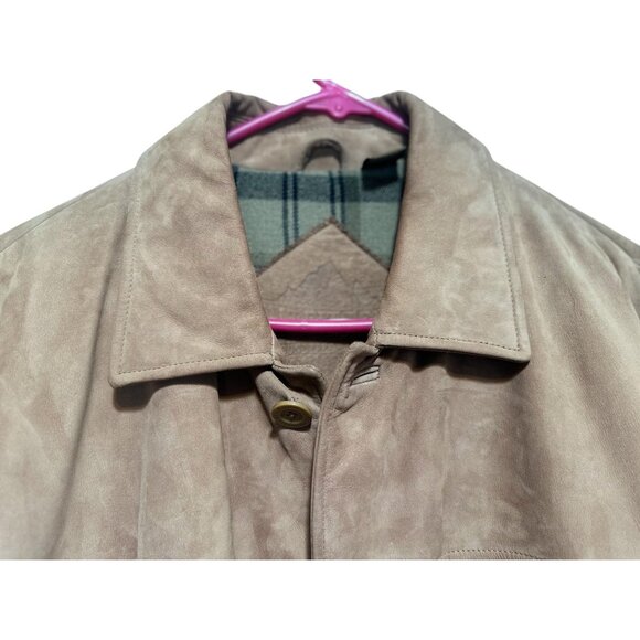 Roundtree Yorke Soft Suede Leather Barn Chore Coat Jacket Large Brown Western - Picture 14 of 16